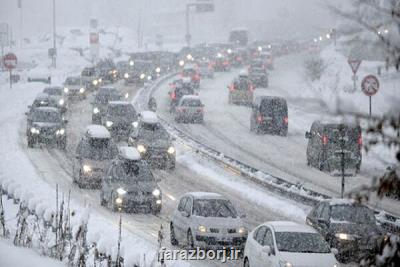 پیش بینی بارش برف وباران در جاده های چند استان کشور