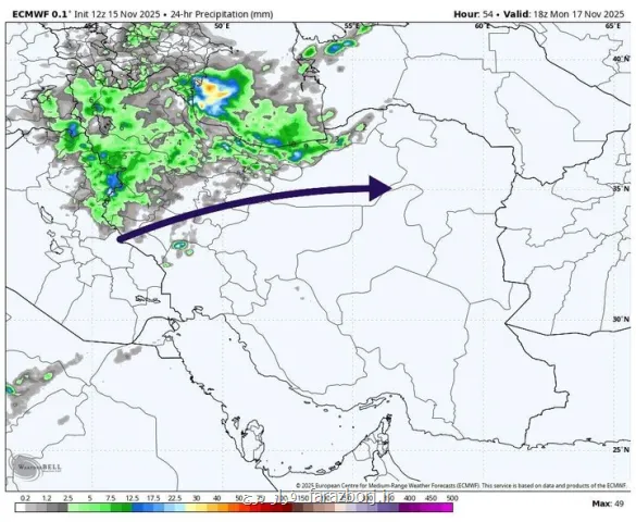 سامانه فعلی آخرین موج بارندگیها است ۷ استان بدون حتی یک میلی متر بارندگی