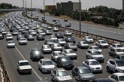 ترافیك سنگین در آزادراه و جاده مخصوص كرج-تهران